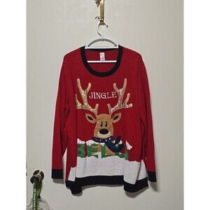 Vintage HOLIDAY TIME  Women’s Christmas Reindeer Sweater 22W/24W JINGLE BELLS